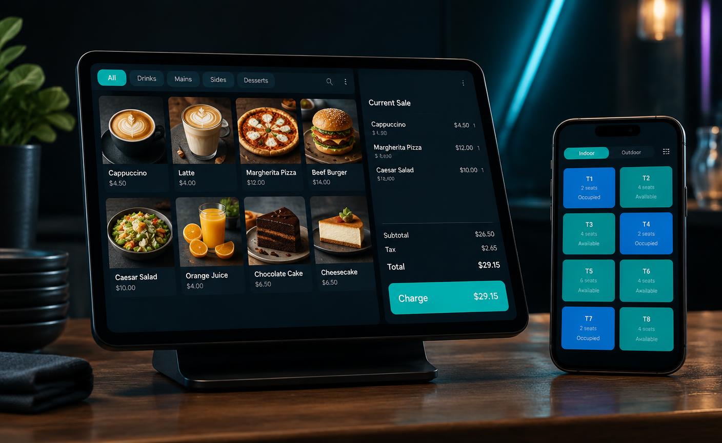 Universal POS on a tablet and phone